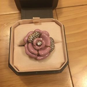 Juicy Couture pink pave petals ring